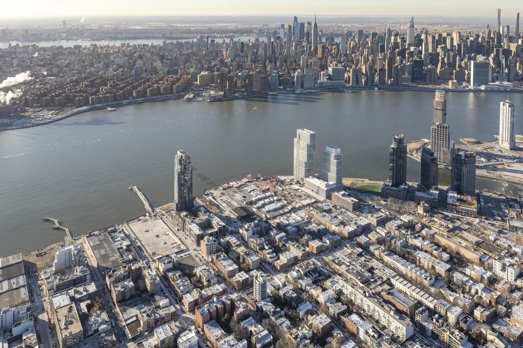 An aerial view of New York City