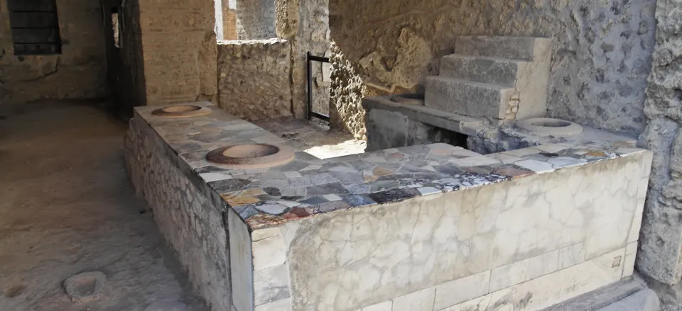  Food counter at a cafe in ancient Pompeii 