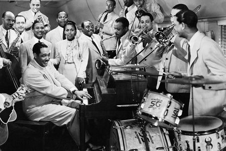 Duke Ellington with his orchestra.