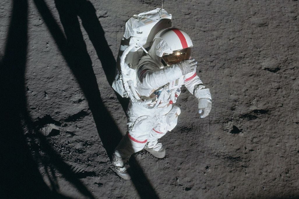 astronaut shielding eyes