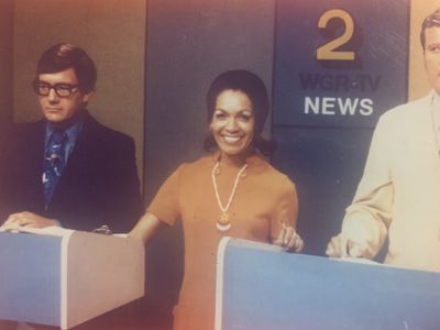 June Bacon-Bercey on Buffalo's WGR-TV, where she became the first African American female meteorologist to forecast the weather on television.