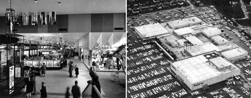 Harunale Mall, interior and aerial view. (Nirenstein Collection via Shorpy)