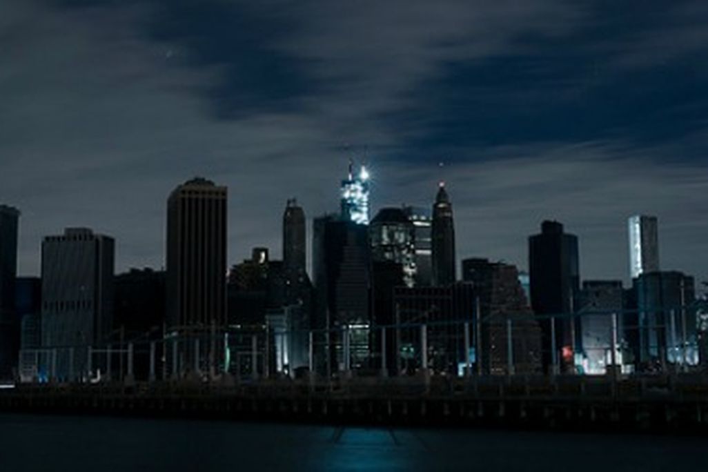 A dark Manhattan after Superstorm Sandy
