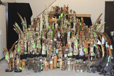 To discourage the harmful trade that is having a catastrophic effect on elephant populations, nearly one ton of illegal ivory was crushed Friday, June 19, 2015, in Times Square. 