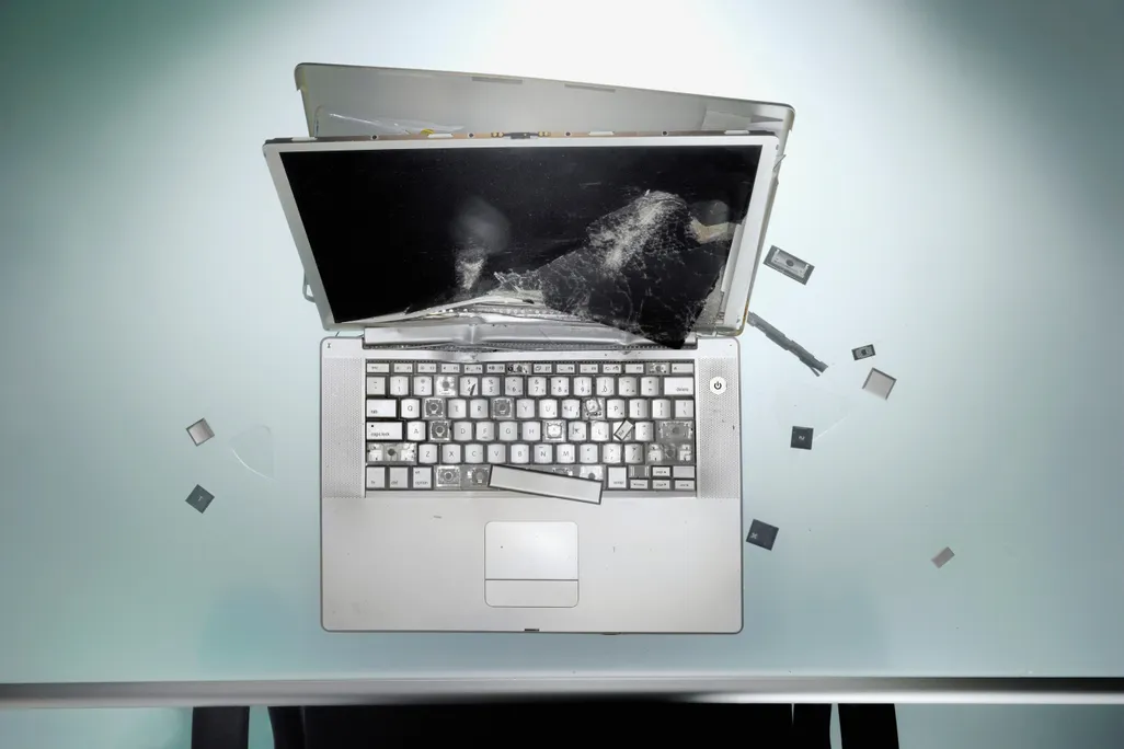Smashed Laptop