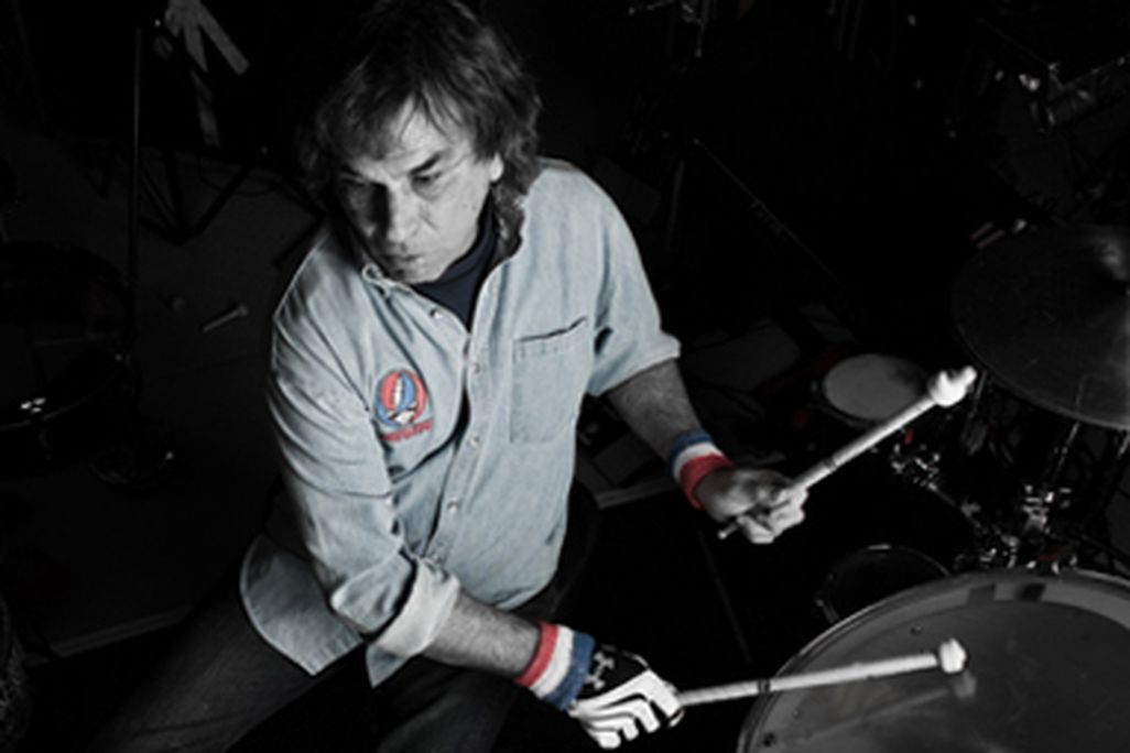 Former Grateful Dead percussionist Mickey Hart on the drum kit