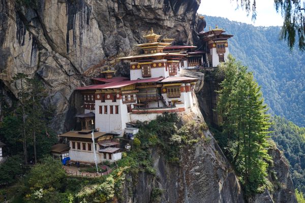 Tiger's Nest Monestery Hanging on the Side of the Mountain thumbnail