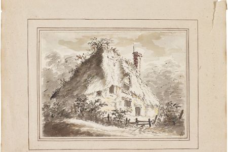 The Deserted Cottage (circa 1797) is the original drawing for Constable's only surviving etching from the period.
