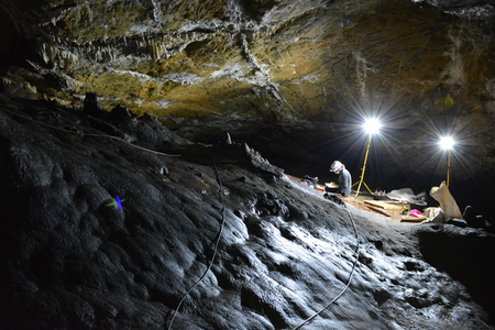 Archaeologists inside Cueva de Ardales