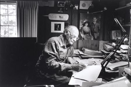 Arthur Miller in his study, Roxbury, Connecticut, 1987.