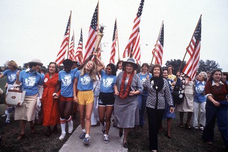 At the National Women's Conference in Houston, Texas, 20,000  women convened to debate the issues that affected them. Here, Congresswoman Bella Abzug (D-N.Y.), wearing her trademark hat, and Betty Friedan (left, in red coat).