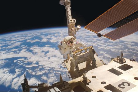Standing on one end of a big robotic arm, Clay Anderson settled months of debate within NASA on July 23, 2007, when he manually shoved a large ammonia tank safely away from the International Space Station. This manual-jettison maneuver became standard procedure.