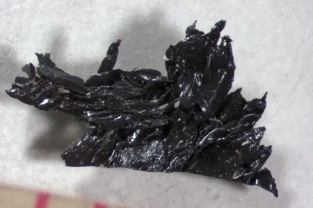 Researchers identified the black substance as a mixture of burnt rubber, oil and feces.