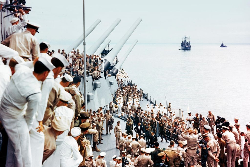 sailors watch surrender document be corrected