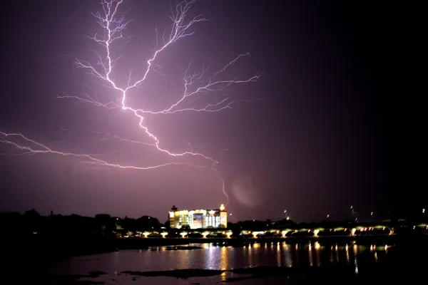 A lightning show like fireworks on the sky thumbnail