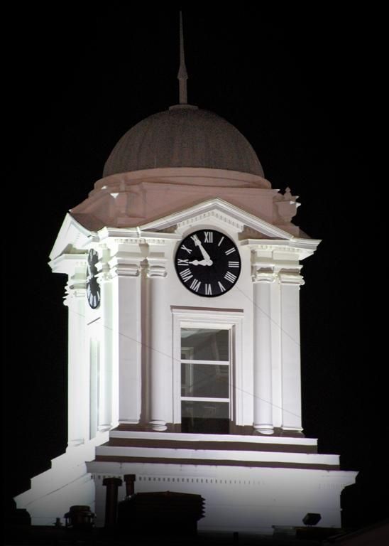 The restored courthouse clock tower at night. | Smithsonian Photo ...