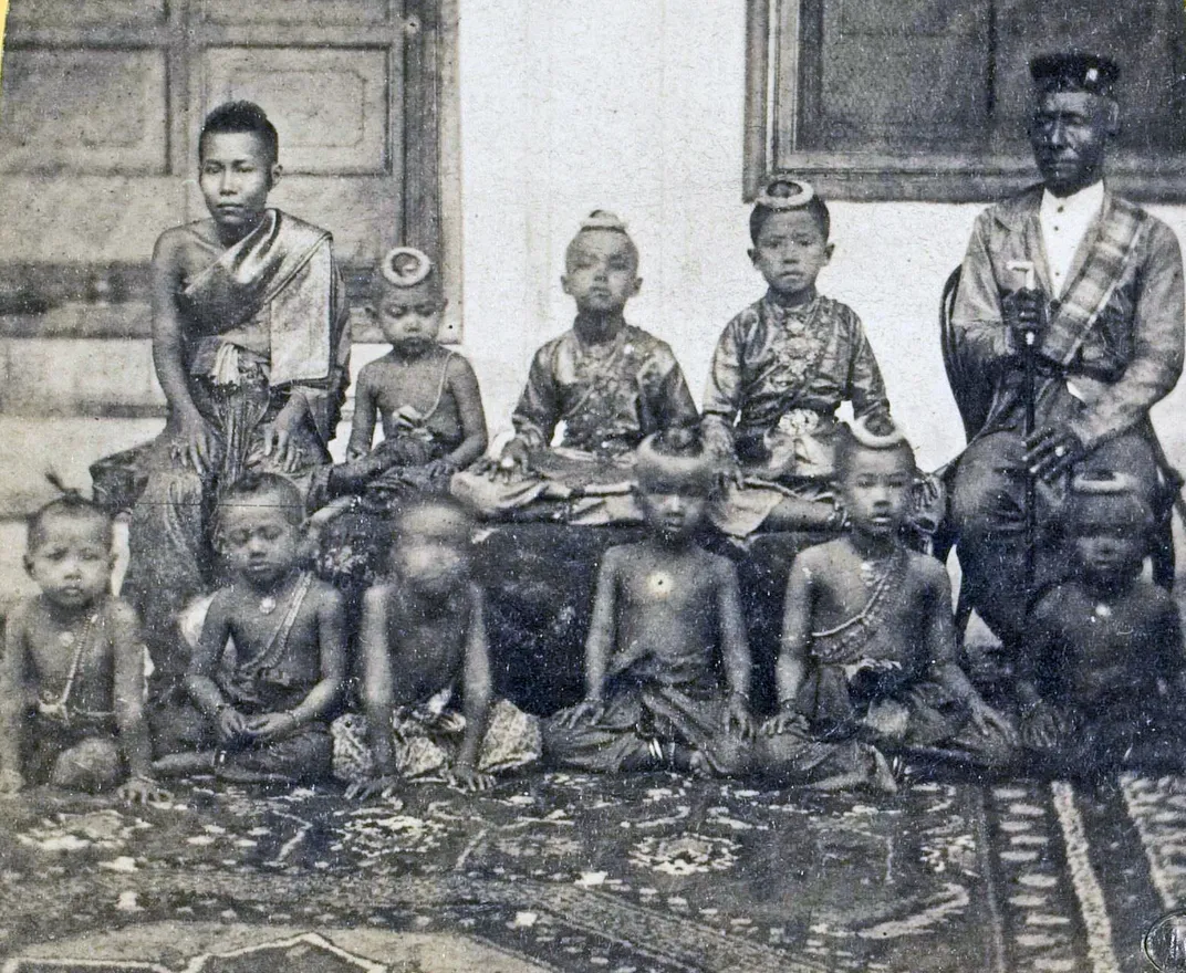 Mongkut, his wife Debsirindra and several of his children