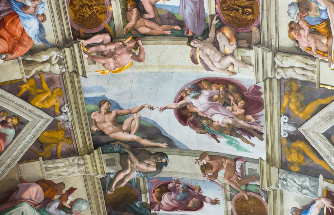Michelangelo's ceiling fresco in the Sistine Chapel