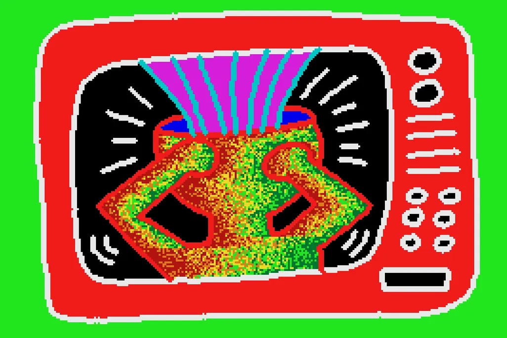 Keith Haring's Digital Drawing Featuring a Television Motif