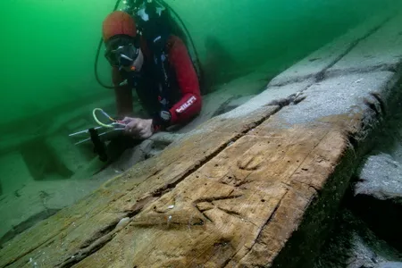 Researchers think the Greek graffiti found on the boat dates to the first century C.E.