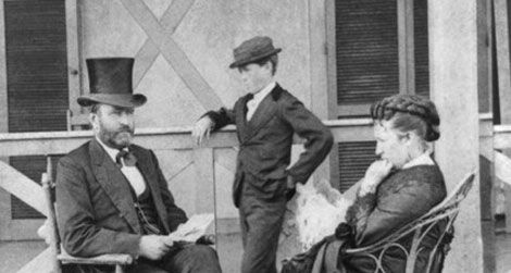 President Ulysses S. Grant with First Lady Julia Dent Grant and son Jesse in 1872.