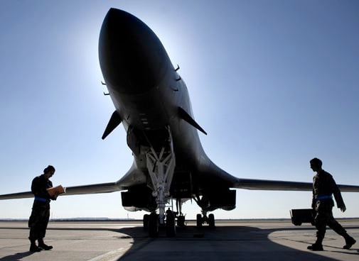 A Texas-based B-1B Lancer tests a new, more economical fuel mix.