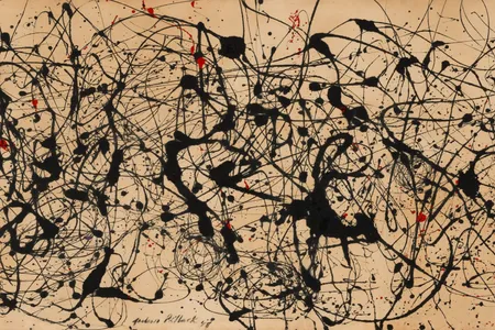 A detail from Jackson Pollock's Number 7A, 1948
