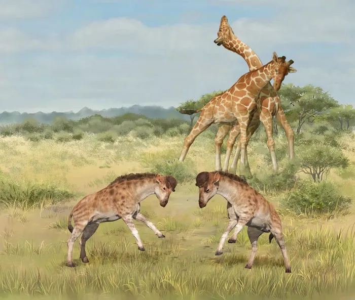 Illustration of giraffoids