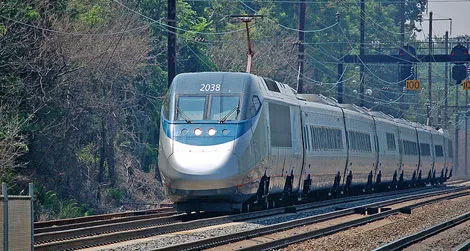 The Acela trip between New York and Washington has many great scenic views.