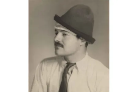 A 1928 photograph of Ernest Hemingway, held in the collections of the Smithsonian's National Portrait Gallery, was taken in Paris by the artist Man Ray after the legendary writer suffered a life-threatening head injury.