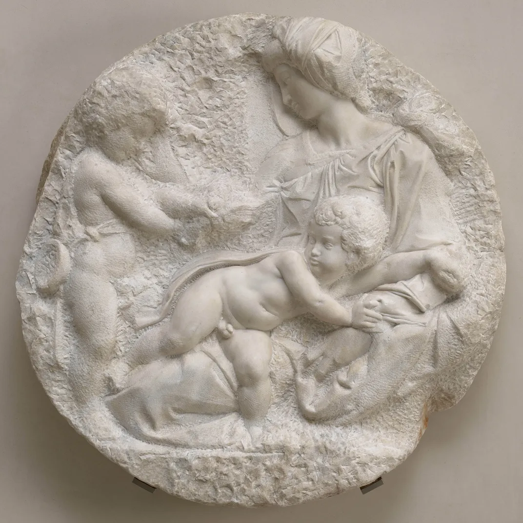 The Virgin and Child with the Infant Saint John (The 'Taddei Tondo')