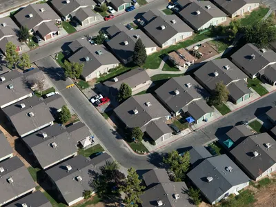 Suburban single-family homes in Fresno, California. 