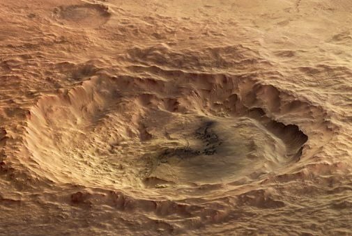 Maunder Crater, as seen by Europe's Mars Express spacecraft.
