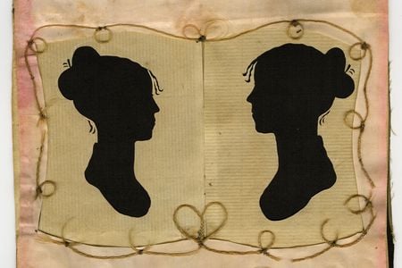 Silhouettes of Sylvia Drake and Charity Bryant of Weybridge, Vermont, (c. 1805-1815) is possibly the first depiction of a same sex couple.