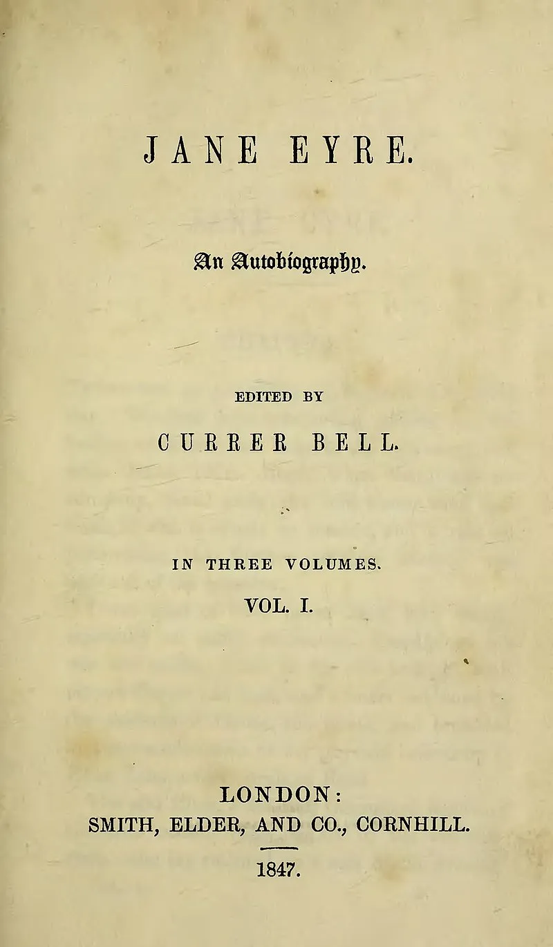 Original title page of Jane Eyre​​​​​​​