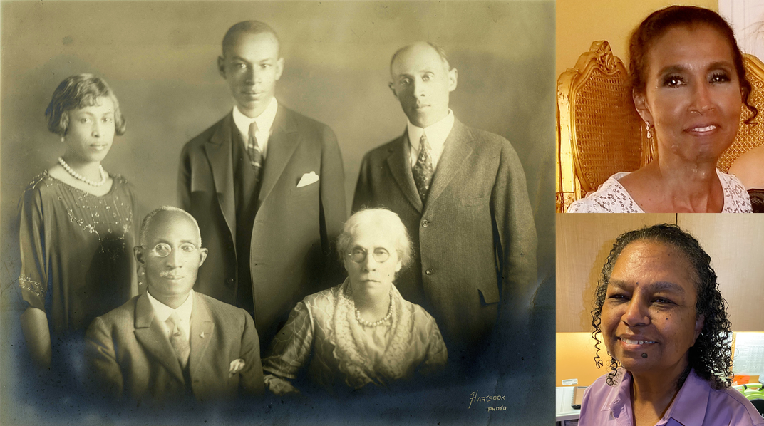 Ellen Hodnett and Robin Roberts with their ancestors