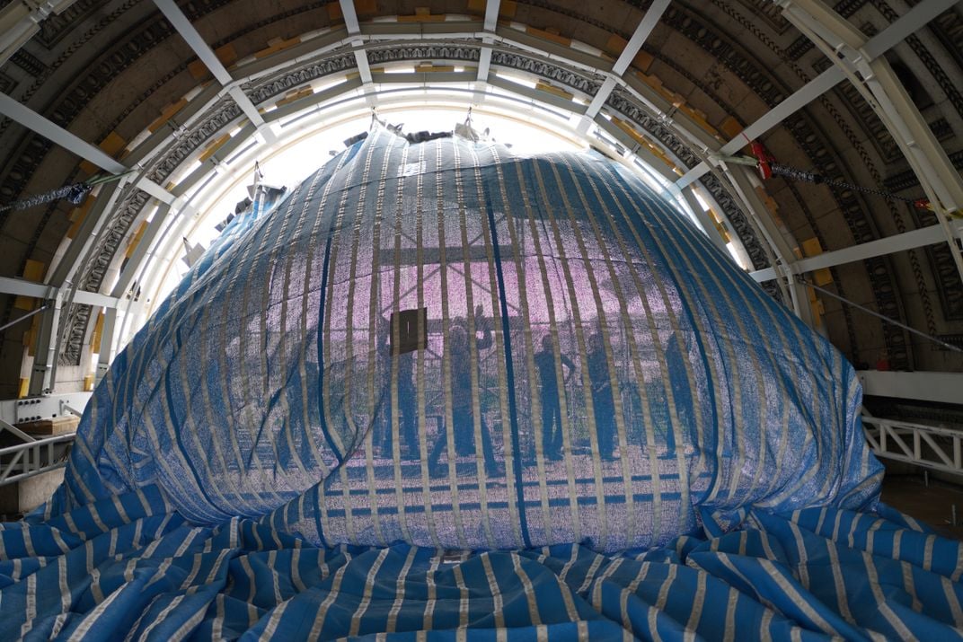 The Arc de Triomphe Is Wrapped in Fabric, Just as the Late Artists Christo and Jeanne-Claude Planned It