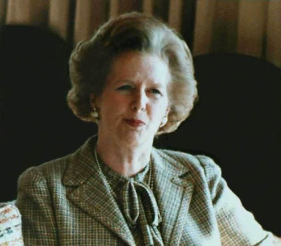 Margaret Thatcher in 1984 with Ronald Reagan at Camp David.