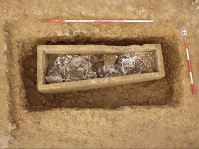 The coffin was found in a small Roman cemetery.