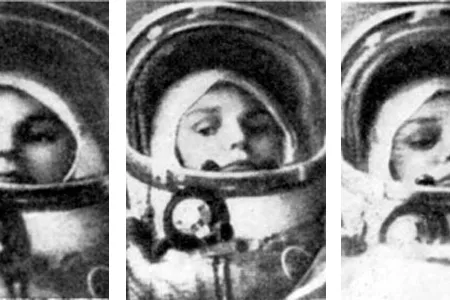 Valentina Tereshkova as seen by flight controllers during her Vostok-6 flight. Mission controllers could downlink live TV pictures of the cosmonaut in orbit.
