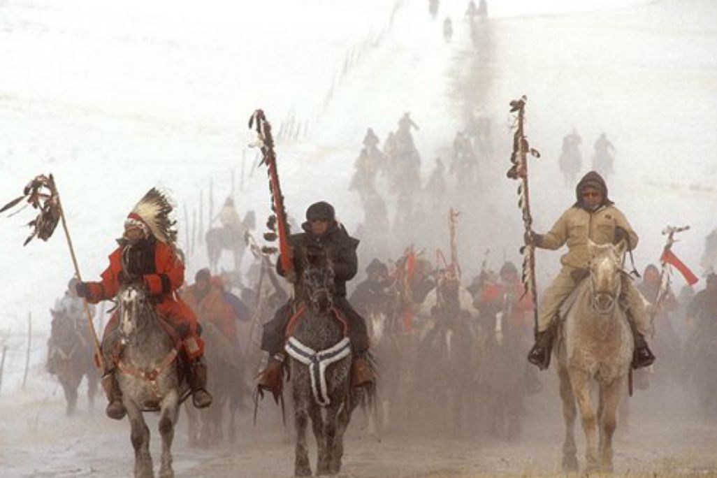The Centennial Ride to Wounded Knee, December 29, 1990. Photograph by James Cook.