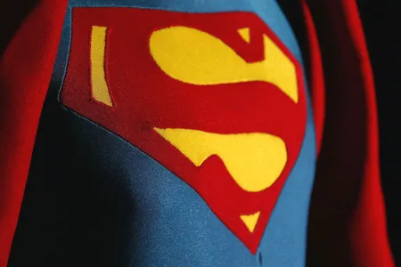 Christopher Reeve&#39;s costume from Superman is seen on display at an auction at Christie&#39;s in London, December 16, 2003