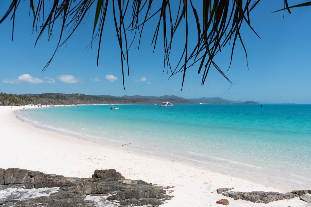The white beach of Hamilton Island