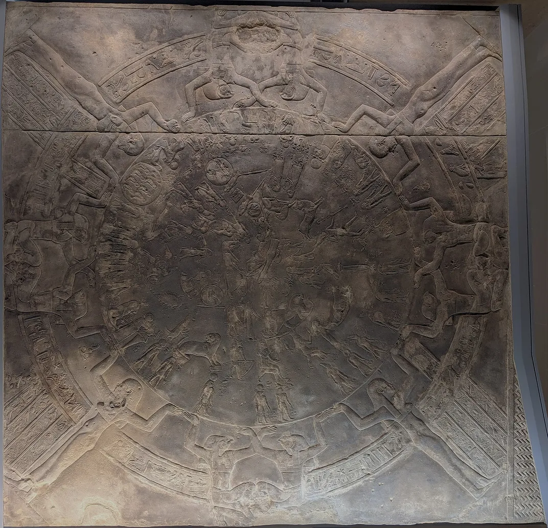 The Dendera Zodiac on view at the Louvre