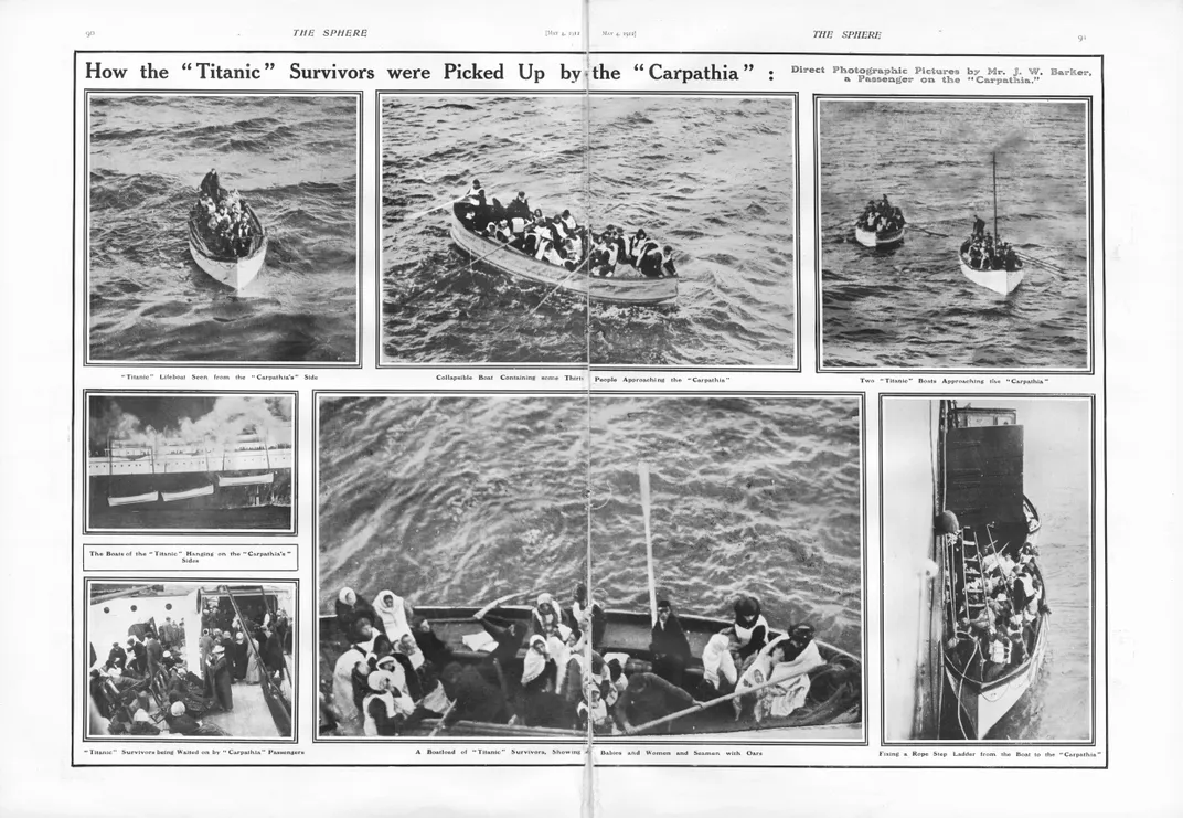 Titanic survivors in lifeboats