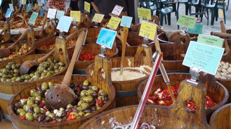 The olive bar at Salisbury Market
