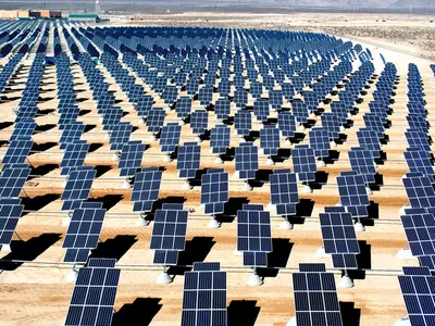 A solar farm at Nellis Air Force Base, Nevada