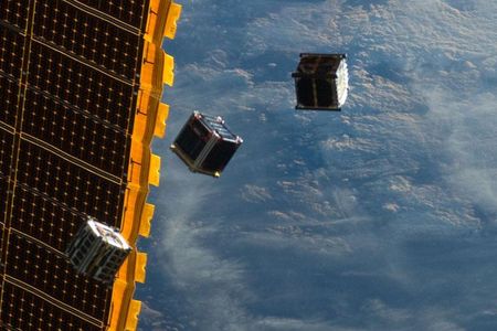 A trio of Cubesats launch from the International Space Station in 2012.