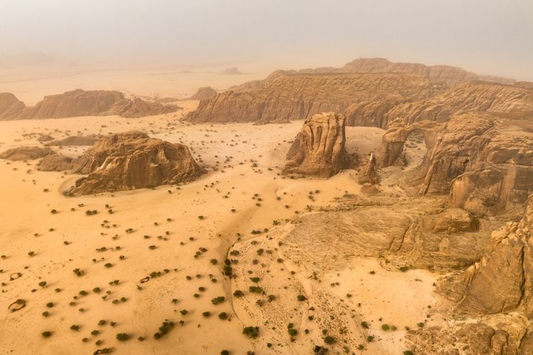 The Ennedi Natural and Cultural Reserve, in eastern Chad, encompasses 19,300 square miles of a vast sandstone plateau.