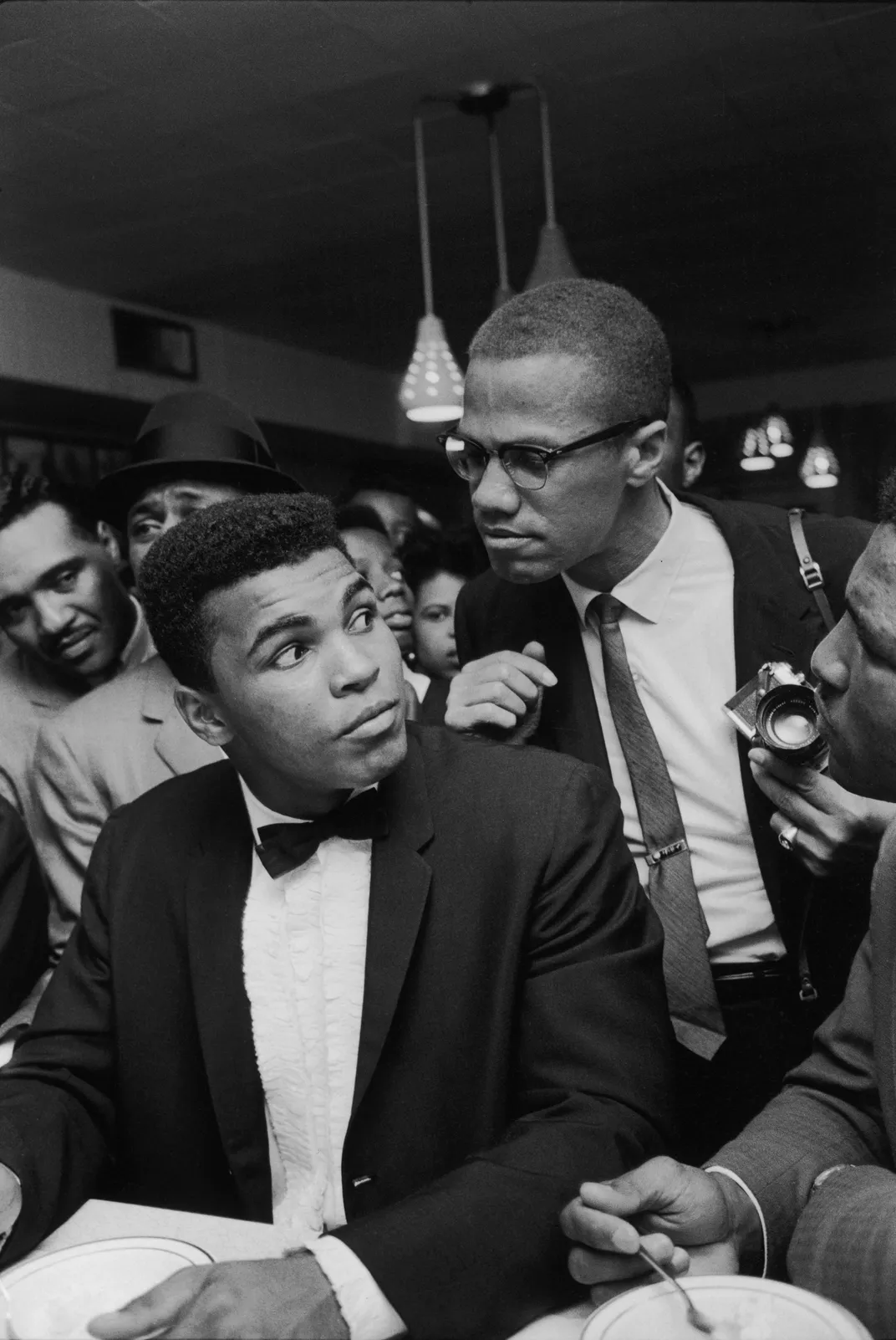 Cassius Clay and Malcolm X on the night of February 25, 1964